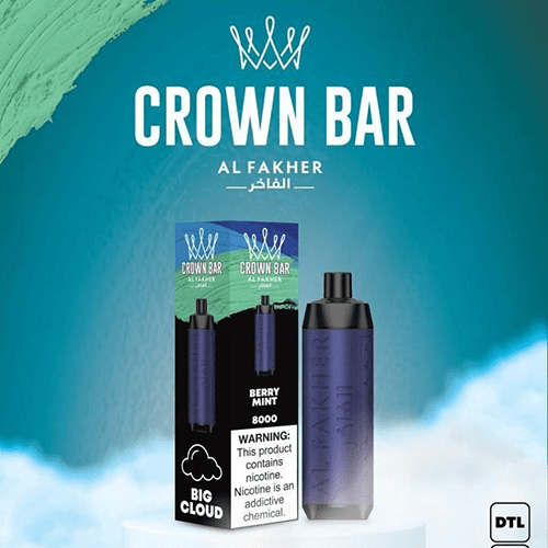 ALFAKHER CROWN BAR BERRY MINT - 8000 PUFFS