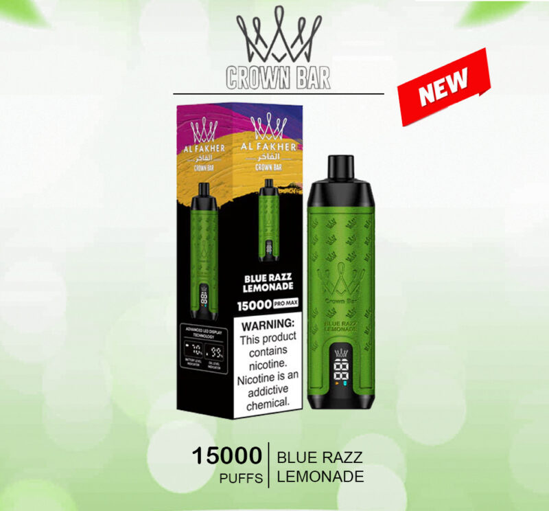 ALFAKHER CROWN BAR - BLUE RAZZ LEMONADE - 15000 PUFFS