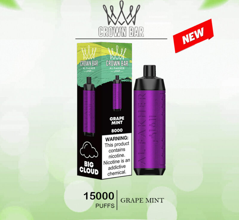 ALFAKHER CROWN BAR - GRAPE MINT - 15000 PUFFS