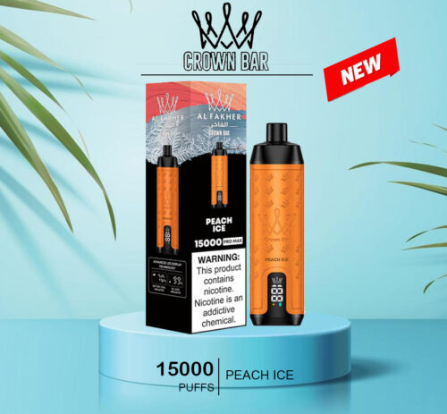 ALFAKHER CROWN BAR - PEACH ICE- 15000 PUFFS ALFAKHER CROWN BAR - PEACH ICE- 15000 PUFFS