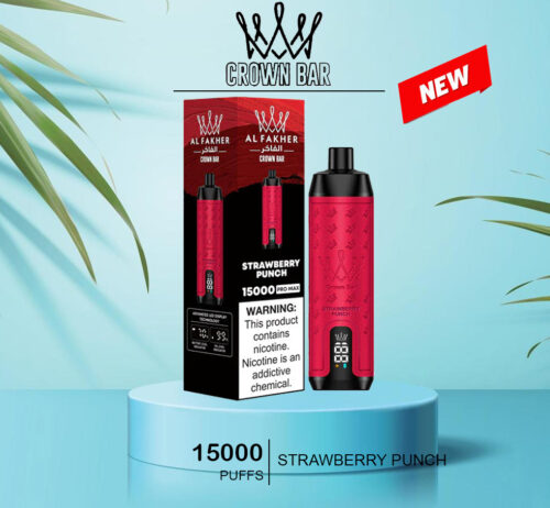 ALFAKHER CROWN BAR - STRAWBERRY PUNCH - 15000 PUFFS ALFAKHER CROWN BAR - STRAWBERRY PUNCH - 15000 PUFFS