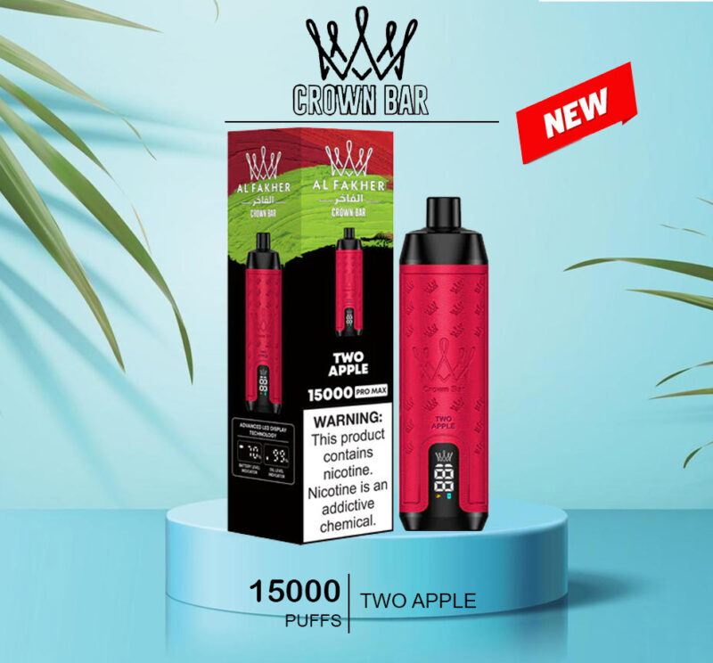 ALFAKHER CROWN BAR - TWO APPLE - 15000 PUFFS ALFAKHER CROWN BAR - TWO APPLE - 15000 PUFFS