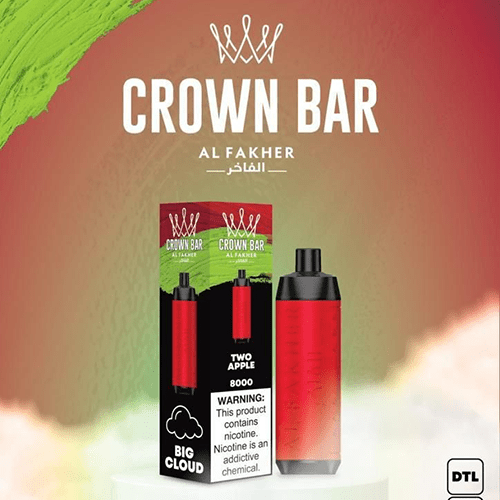 ALFAKHER CROWN BAR TWO APPLE - 8000 PUFFS ALFAKHER CROWN BAR TWO APPLE - 8000 PUFFS