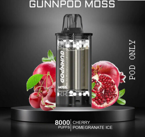 GUNNPOD MOSS - CHERRY POMEGRANATE ICE - 8000 PUFFS - POD ONLY GUNNPOD MOSS - CHERRY POMEGRANATE ICE - 8000 PUFFS - POD ONLY
