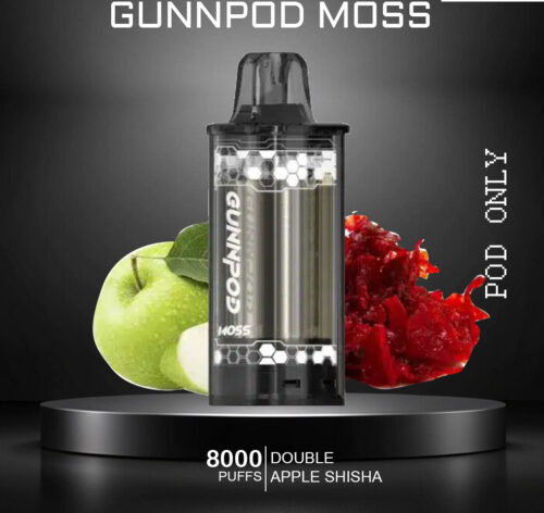 GUNNPOD MOSS - DOUBLE APPLE SHISHA - 8000 PUFFS - POD ONLY GUNNPOD MOSS - DOUBLE APPLE SHISHA - 8000 PUFFS - POD ONLY