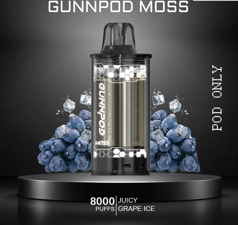 GUNNPOD MOSS - JUICY GRAPE ICE - 8000 PUFFS - POD ONLY