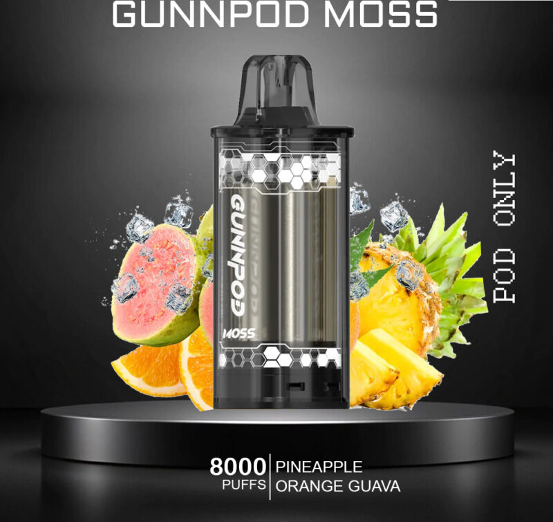 GUNNPOD MOSS - PINEAPPLE ORANGE GUAVA - 8000 PUFFS - POD ONLY