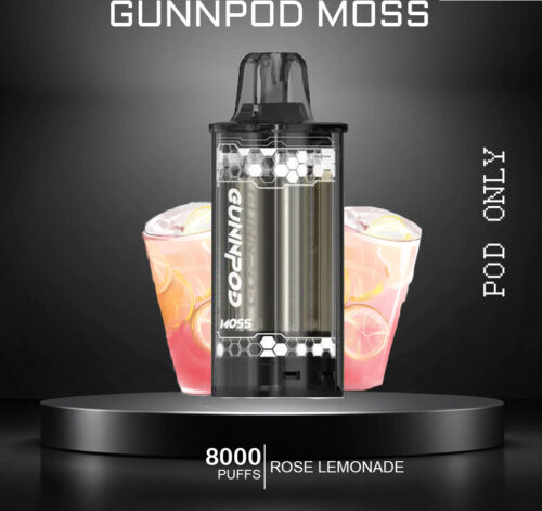 GUNNPOD MOSS - ROSE LEMONDADE - 8000 PUFFS - POD ONLY