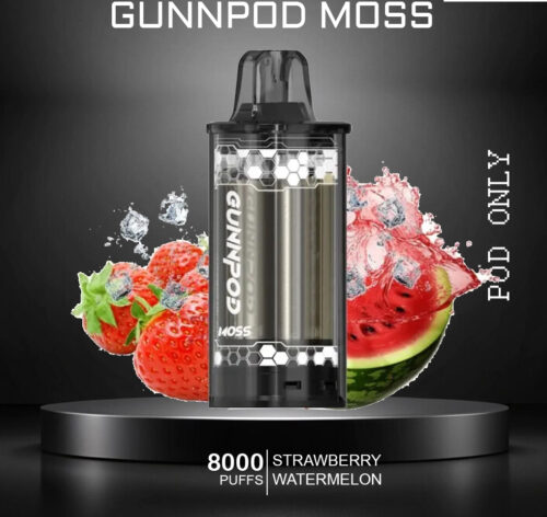 GUNNPOD MOSS - STRAWBERRY WATERMELON ICE - 8000 PUFFS - POD ONLY GUNNPOD MOSS - STRAWBERRY WATERMELON ICE - 8000 PUFFS - POD ONLY