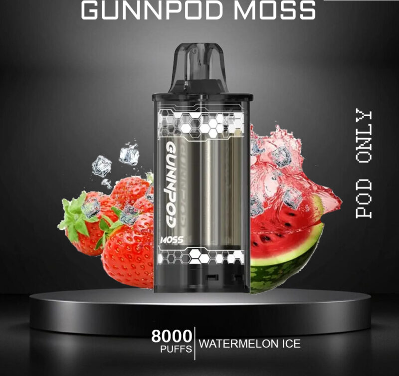 GUNNPOD MOSS - WATERMELON ICE - 8000 PUFFS - POD ONLY GUNNPOD MOSS - WATERMELON ICE - 8000 PUFFS - POD ONLY