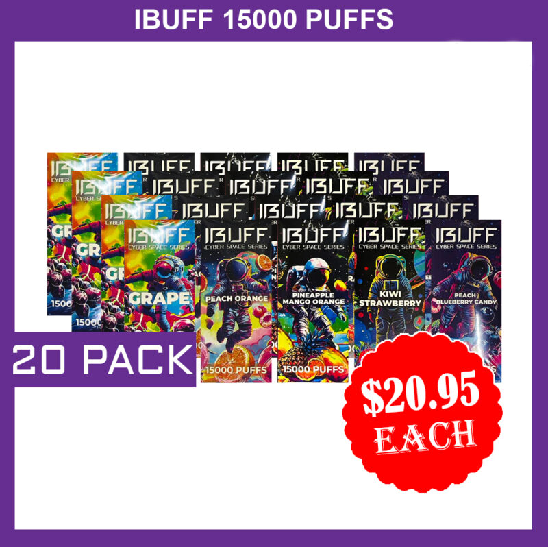 IBUFF SHISHA 15000 PUFFS - 20 PACK
