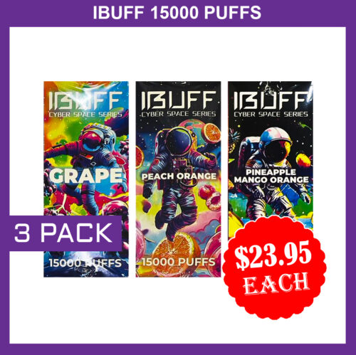 IBUFF SHISHA 15000 PUFFS - 3 PACK