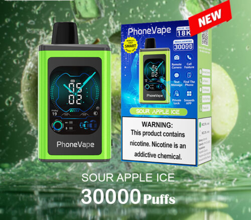 JNR PhoneVape SOUR APPLE ICE - 30000 PUFFS