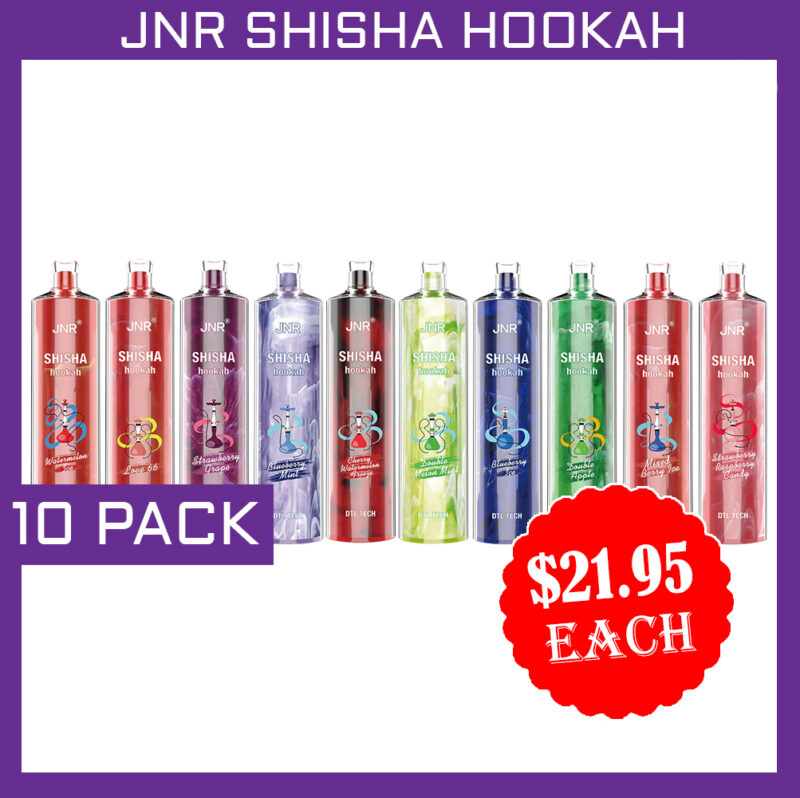 JNR SHISHA HOOKAH - 12000 PUFFS - 10 PACK