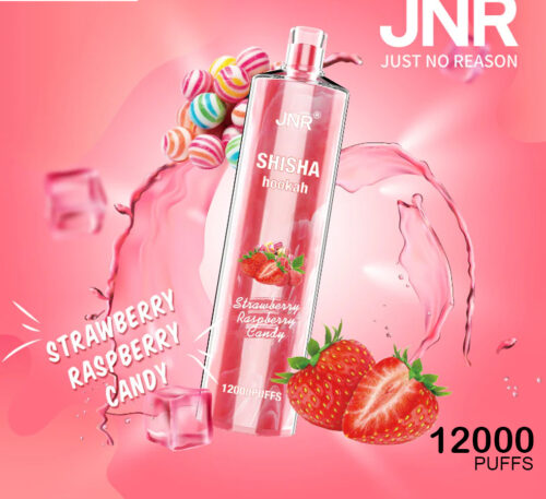 JNR SHISHA HOOKAH STRAWBERRY RASPBERRY CANDY - 12000 PUFFS