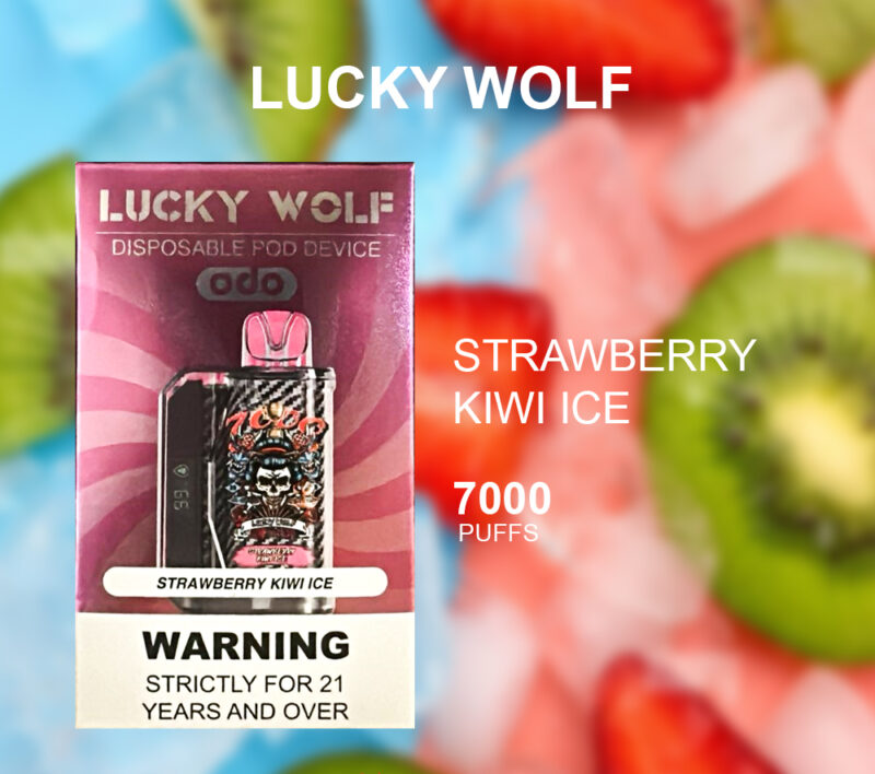 LUCKY WOLF STRAWBERRY KIWI ICE - 7000 PUFFS