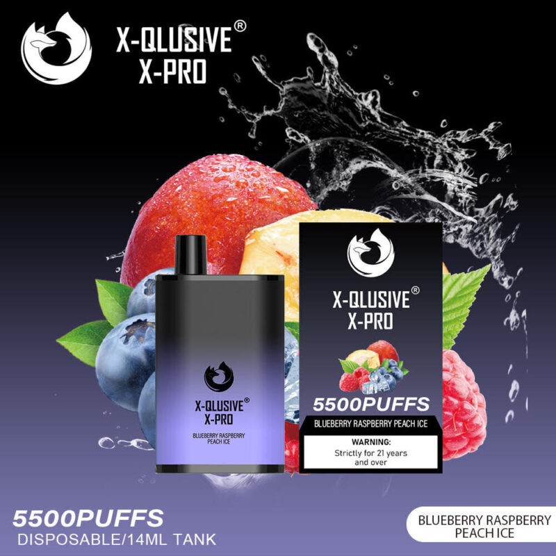 X-QLUSIVE X-PRO BLUEBERRY RASPBERRY PEACH – 5500 PUFFS